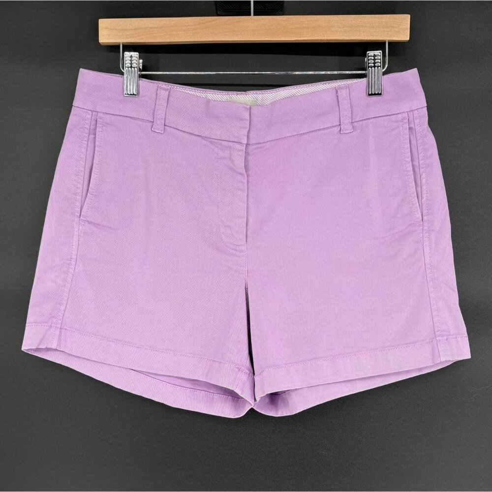 J.Crew Women's Stretch Chino Shorts Size 8 Purple Pastel Preppy Spring Easter